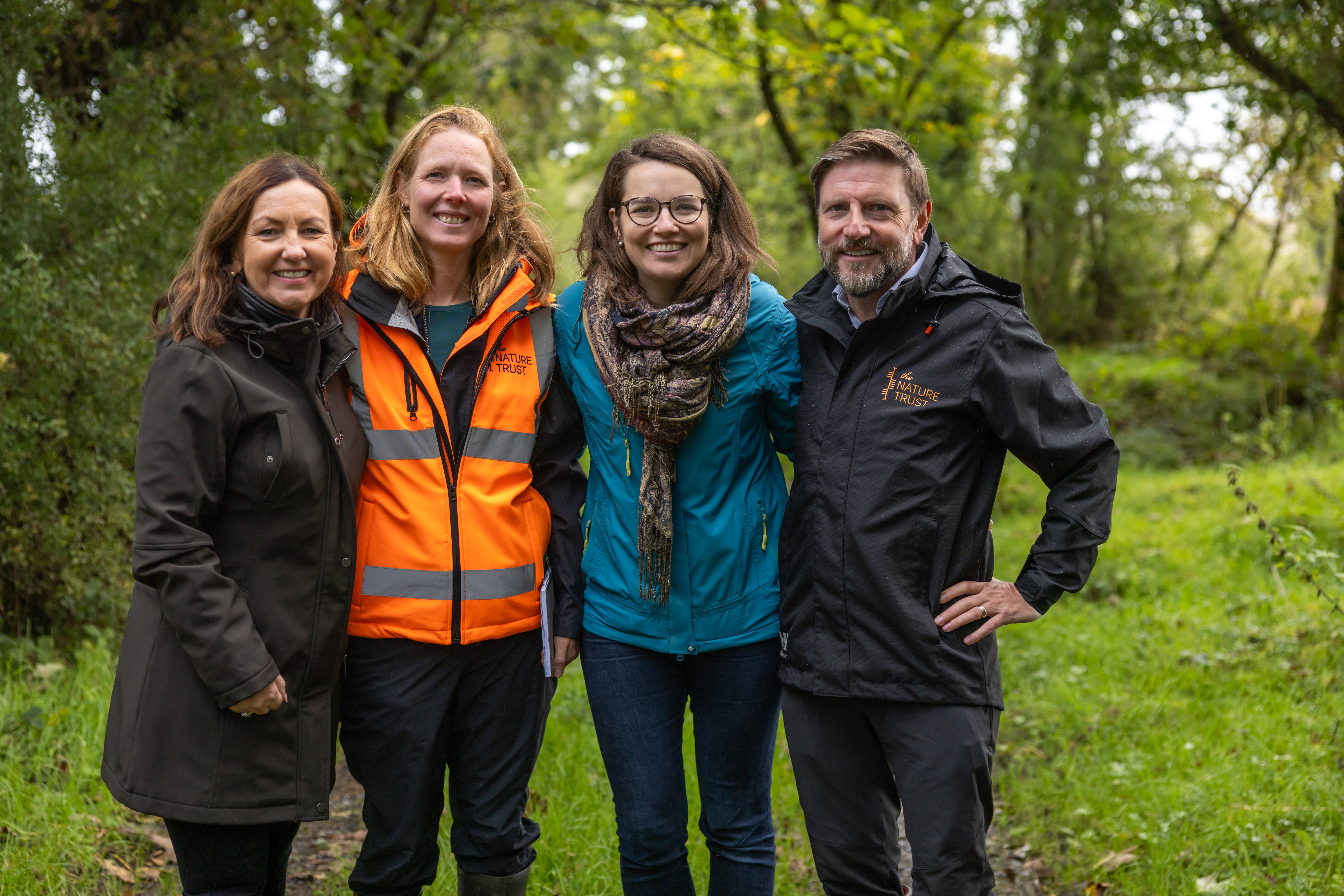 From left to right, Bríd O’Connell, CEO, Guaranteed Irish, Hedda Dick, Outreach Manager, The Nature Trust, Clémence Jamet, Sustainability Manager Guaranteed Irish, Ciarán Fallon, Managing Director, The Nature Trust