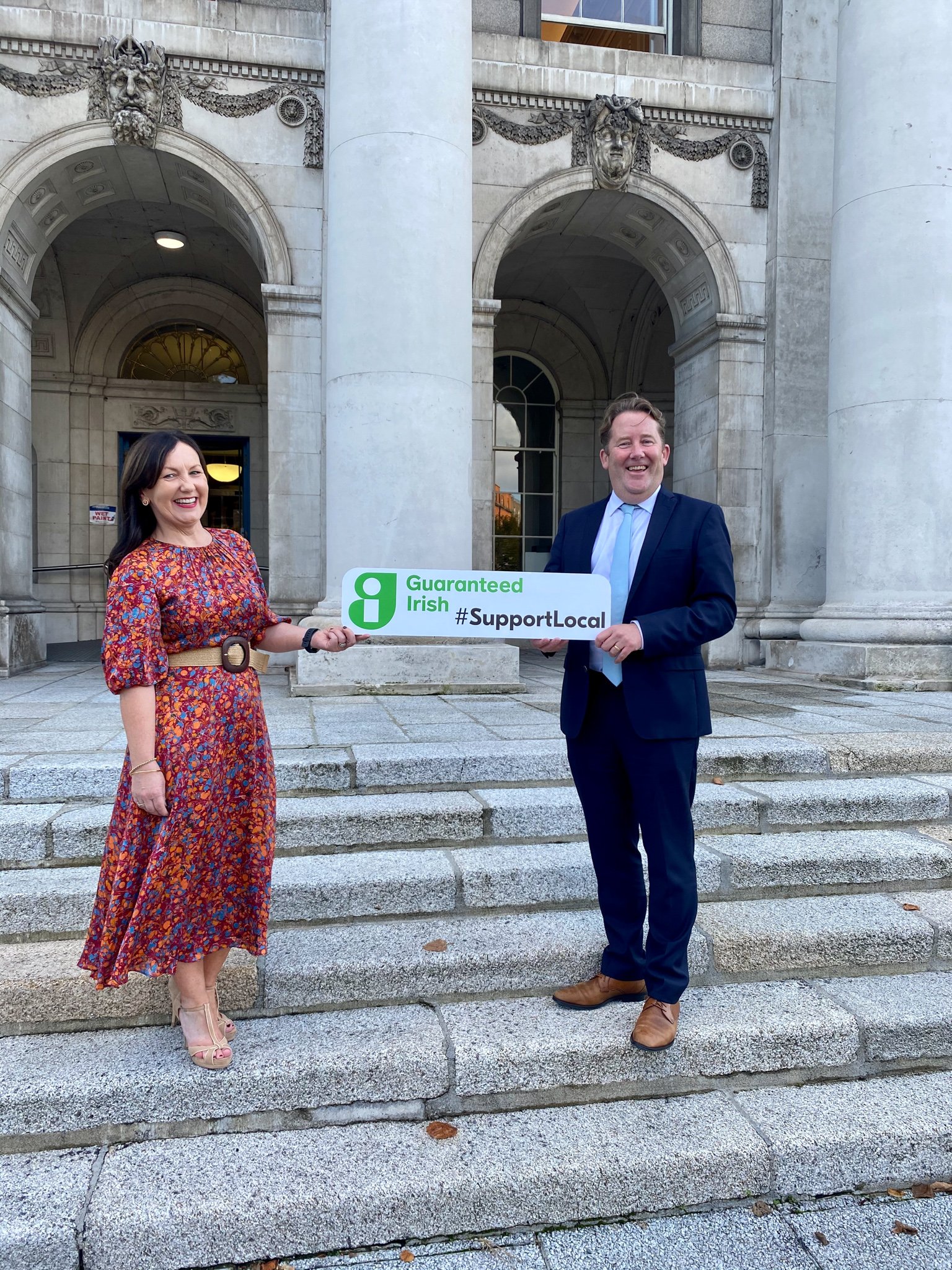 Brid O’Connell, CEO, Guaranteed Irish with Minister for Housing, Local Government and Heritage Darragh O’Brien TD, at the Guaranteed Irish House Launch