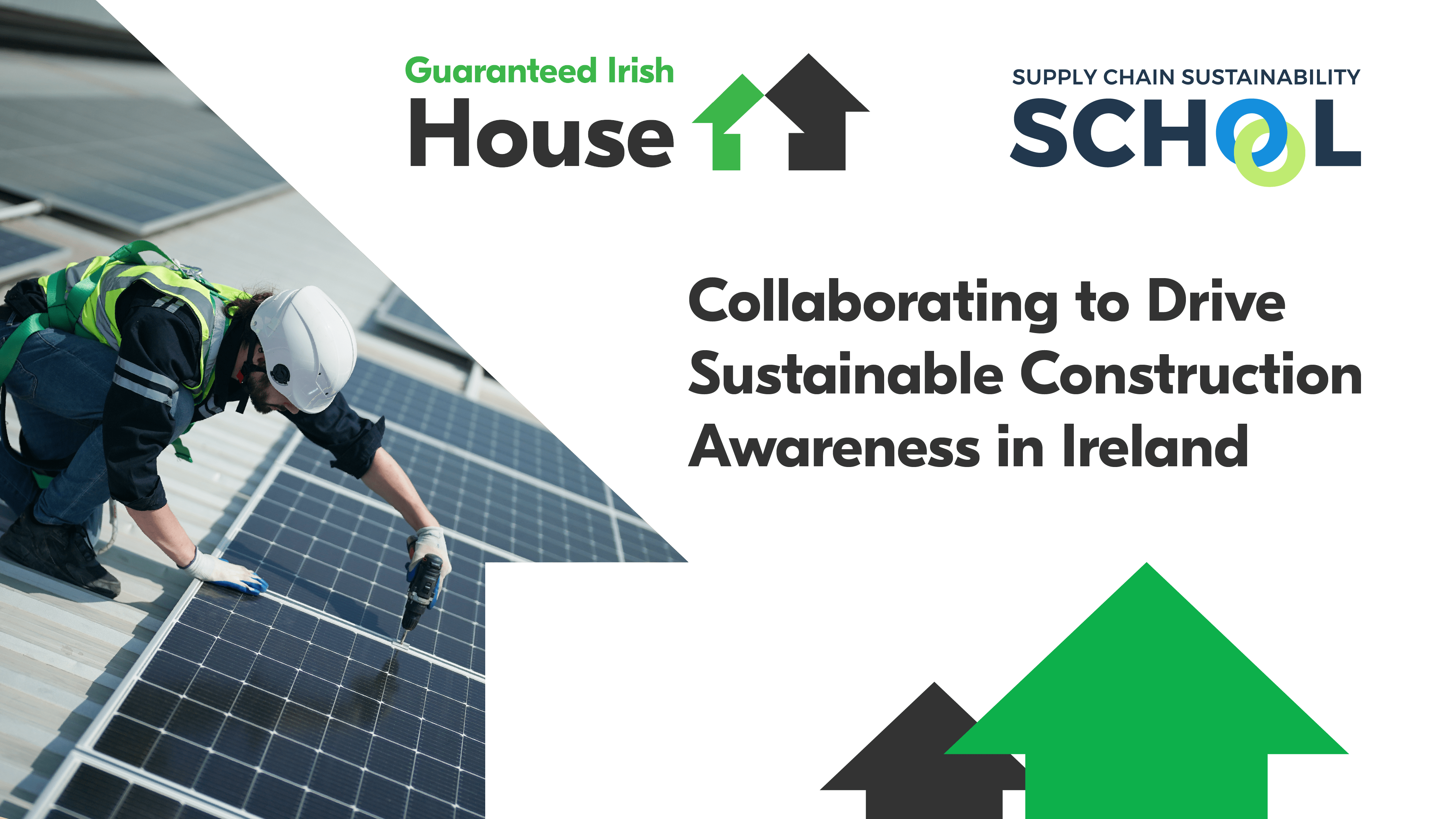 Image showing solar panel on house with logos from both organisations